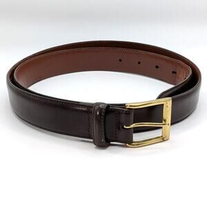 COACH Brown Genuine Calfskin Leather Belt Brass Buckle 5953 A7 Size 38